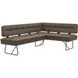ECKBANK 227/165 cm  in Grau  - Schwarz/Grau, Design, Leder/Metall (227/165cm) - Moderano