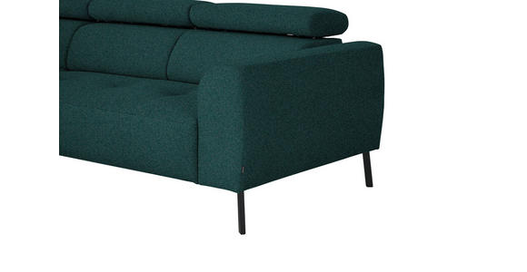 ECKSOFA in Struktur Petrol 205/280 cm - Petrol/Schwarz, Design, Textil/Metall (205/280cm) - Xora