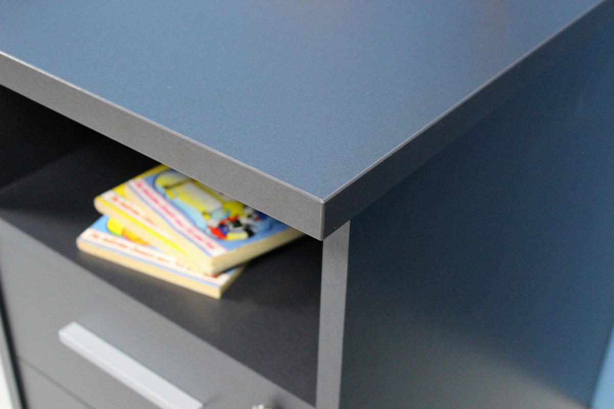 SCHREIBTISCH 145/70/75 cm  in Anthrazit  - Anthrazit/Alufarben, Design, Holzwerkstoff/Metall (145/70/75cm) - Germania