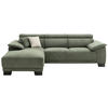 ECKSOFA in Cord Grün  174/270 cm  - Schwarz/Grün, Design, Holz/Textil (174/270cm) - Pure Home Lifestyle