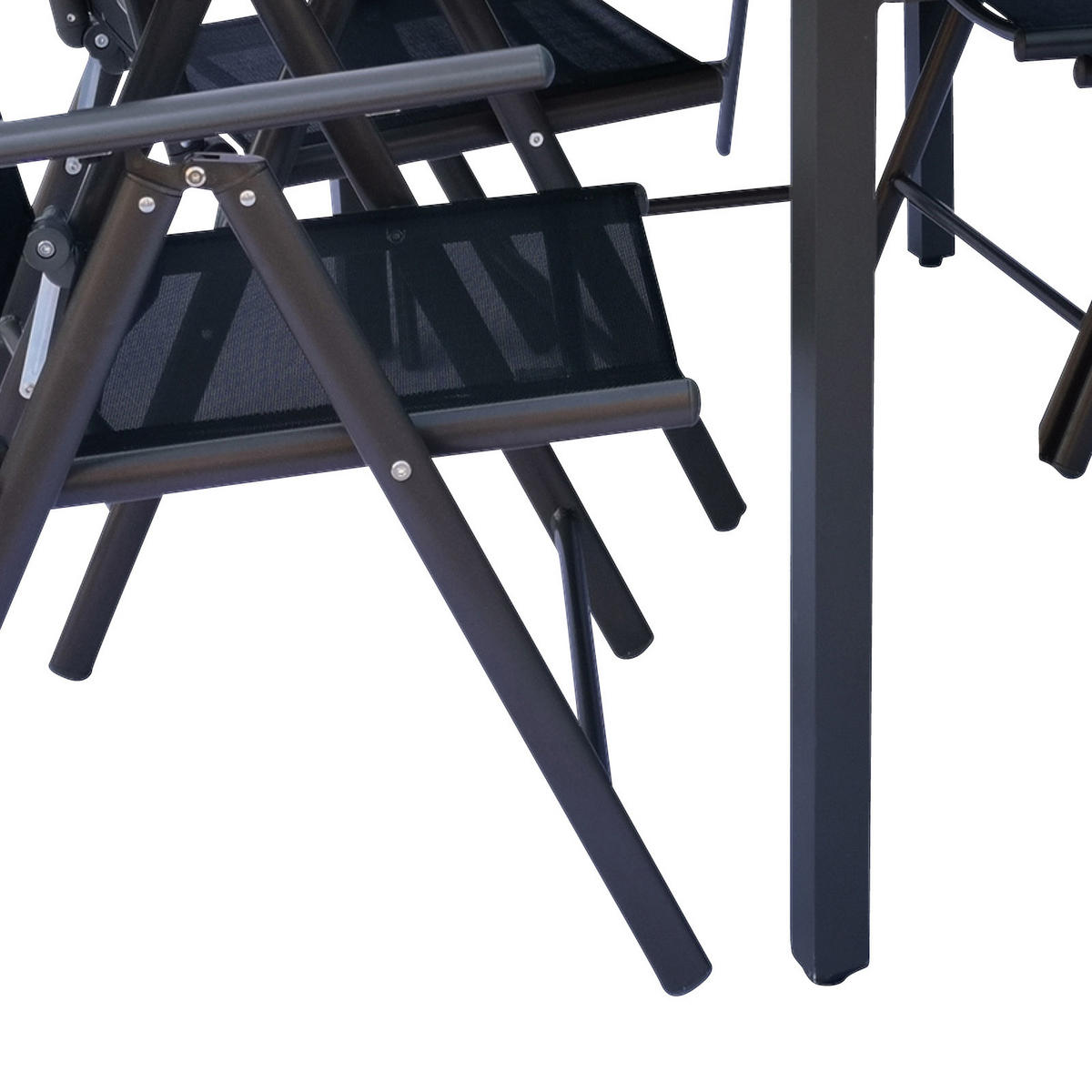 GARTENGARNITUR 7-teilig Aluminium  - Schwarz, Basics, Metall (140/73/80cm) - MID.YOU