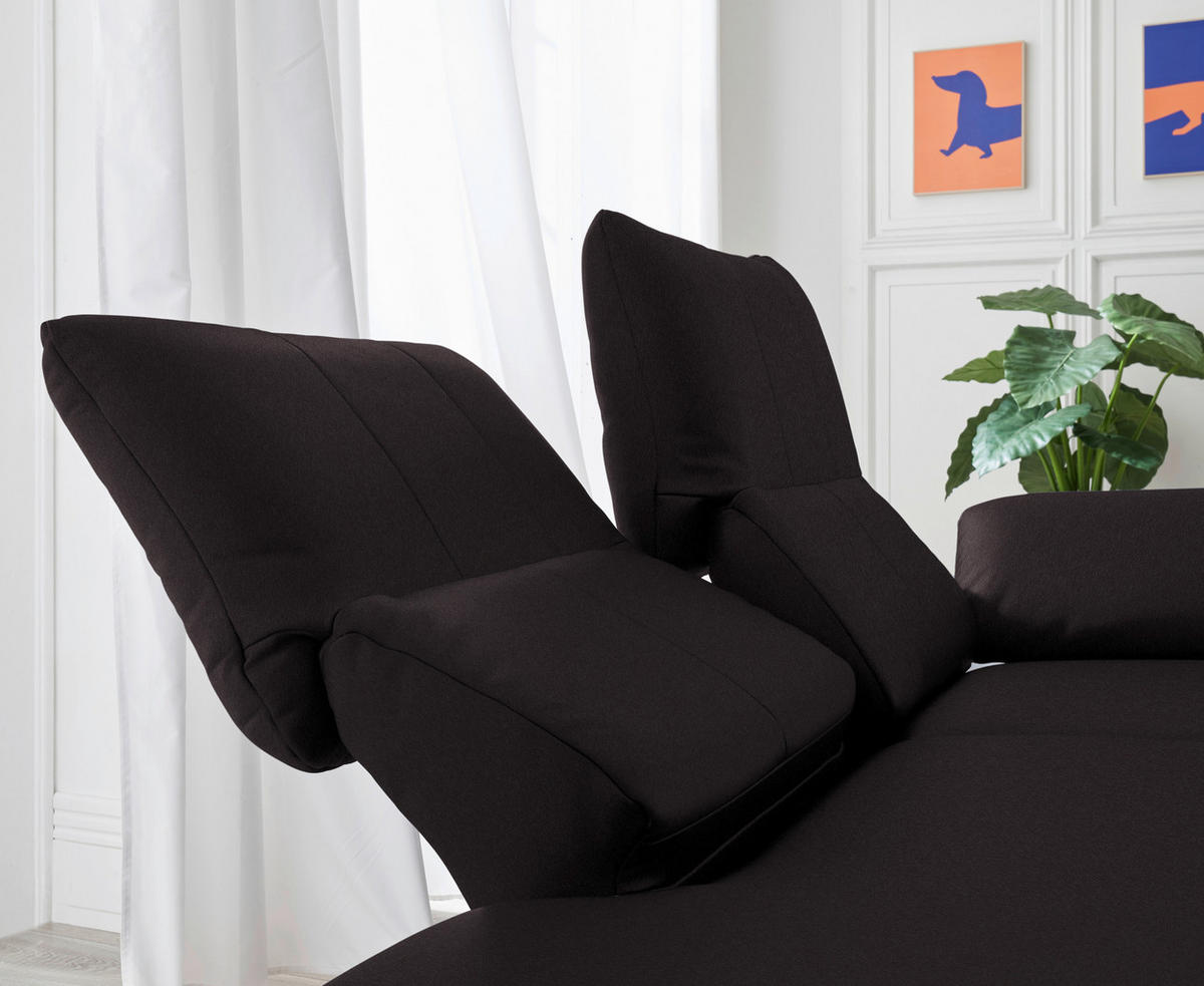 RÉCAMIERE in Echtleder Dunkelbraun  - Chromfarben/Dunkelbraun, Design, Leder/Metall (209/85-109/95-16cm) - Dieter Knoll