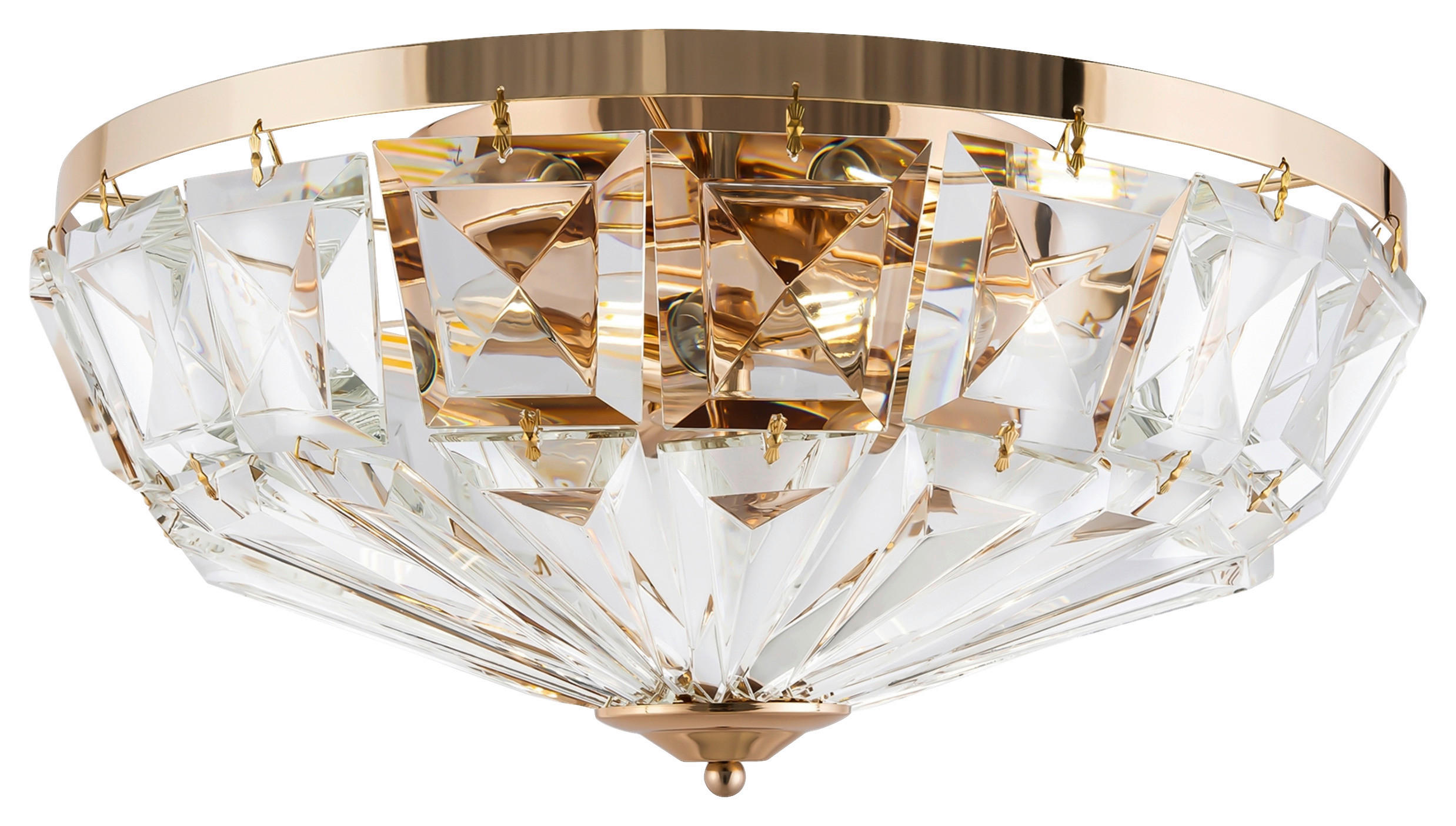 DECKENLEUCHTE 48,6/22,8/48,6 cm   - Goldfarben, Basics, Glas/Metall (48,6/22,8/48,6cm) - MAYTONI