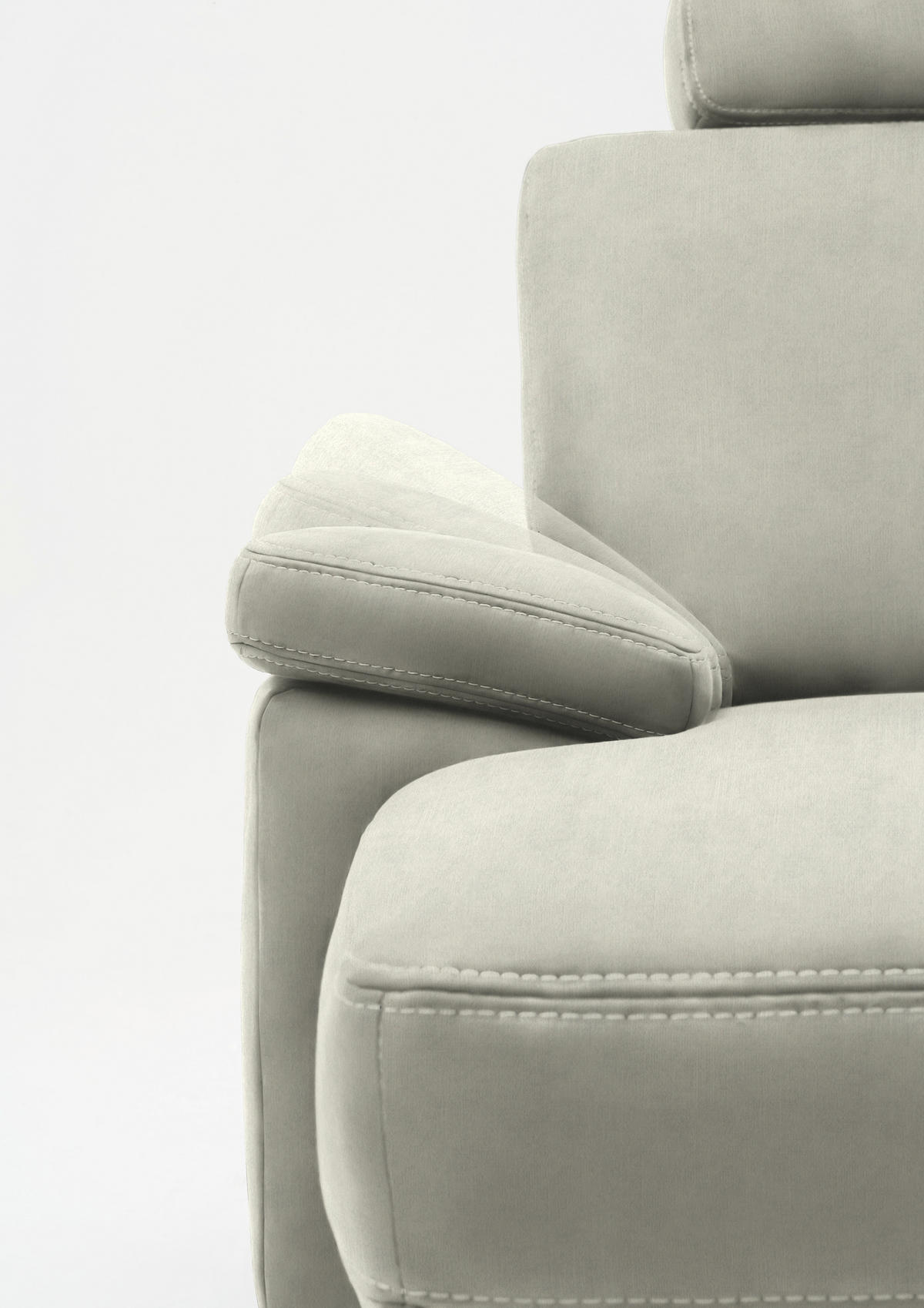 WOHNLANDSCHAFT in Velours Ecru  - Ecru/Eichefarben, Konventionell, Holz/Textil (235/316/167cm) - Beldomo System