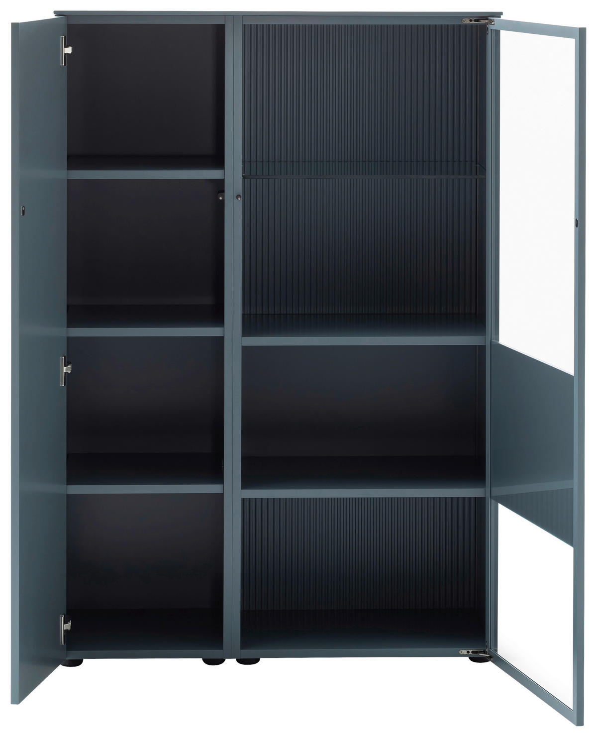 HIGHBOARD Blaugrau  100/146,8/45 cm  - Blaugrau/Schwarz, Design, Glas/Holzwerkstoff (100/146,8/45cm) - Schöner Wohnen