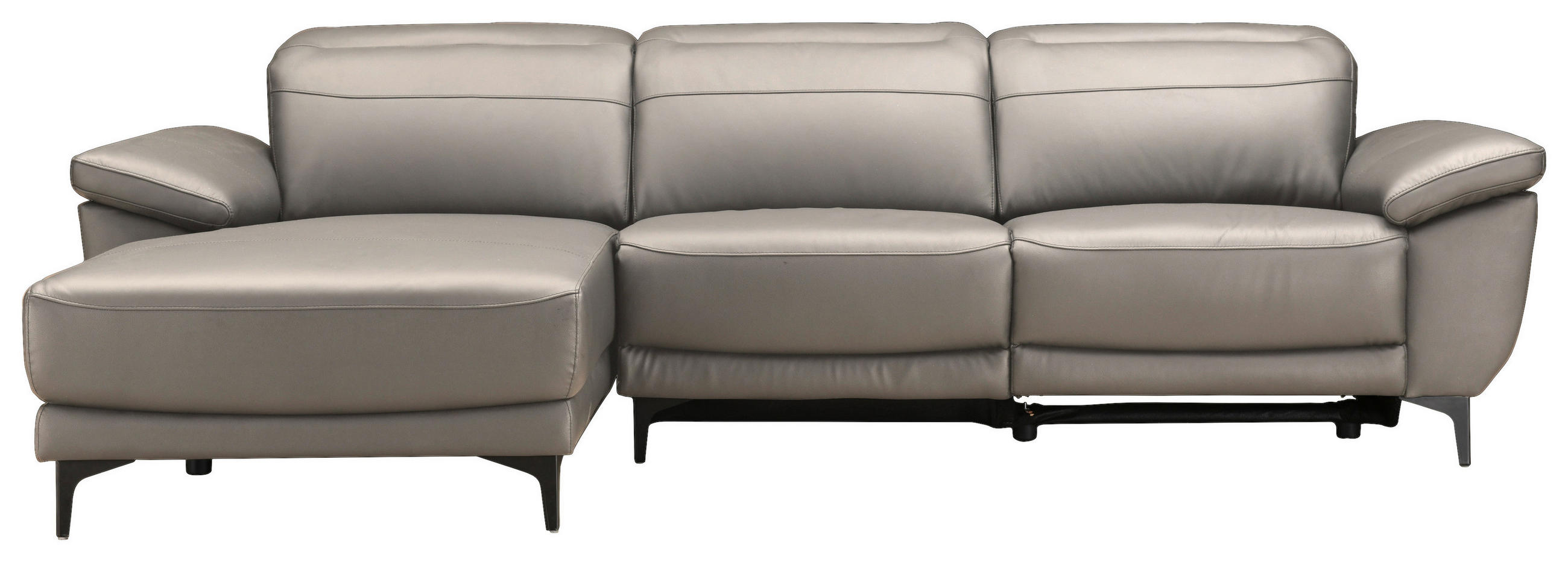 ROHOVÁ SEDACIA SÚPRAVA, drevo, textil, koža, taupe - čierna/taupe, Design, kov/koža (164/78/269cm) - Xora