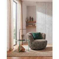 SESSEL Jacquard, Webstoff Braun, Schwarz  - Schwarz/Braun, Modern, Textil/Metall (101/69/107cm) - MID.YOU