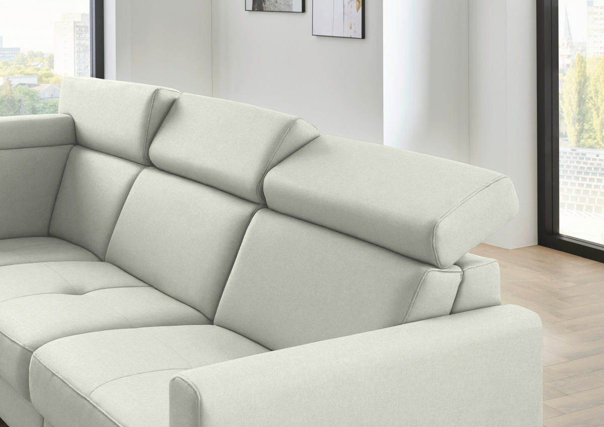ECKSOFA Beldomo System in Flachgewebe Naturfarben  214/276 cm  - Schwarz/Naturfarben, KONVENTIONELL, Textil/Metall (214/276cm) - Beldomo System
