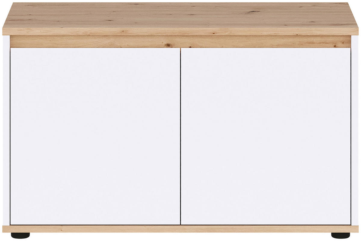 GARDEROBNA KLOP bela, hrast artisan - bela/hrast artisan, Moderno, leseni material (83,4/50/41,2cm) - Carryhome