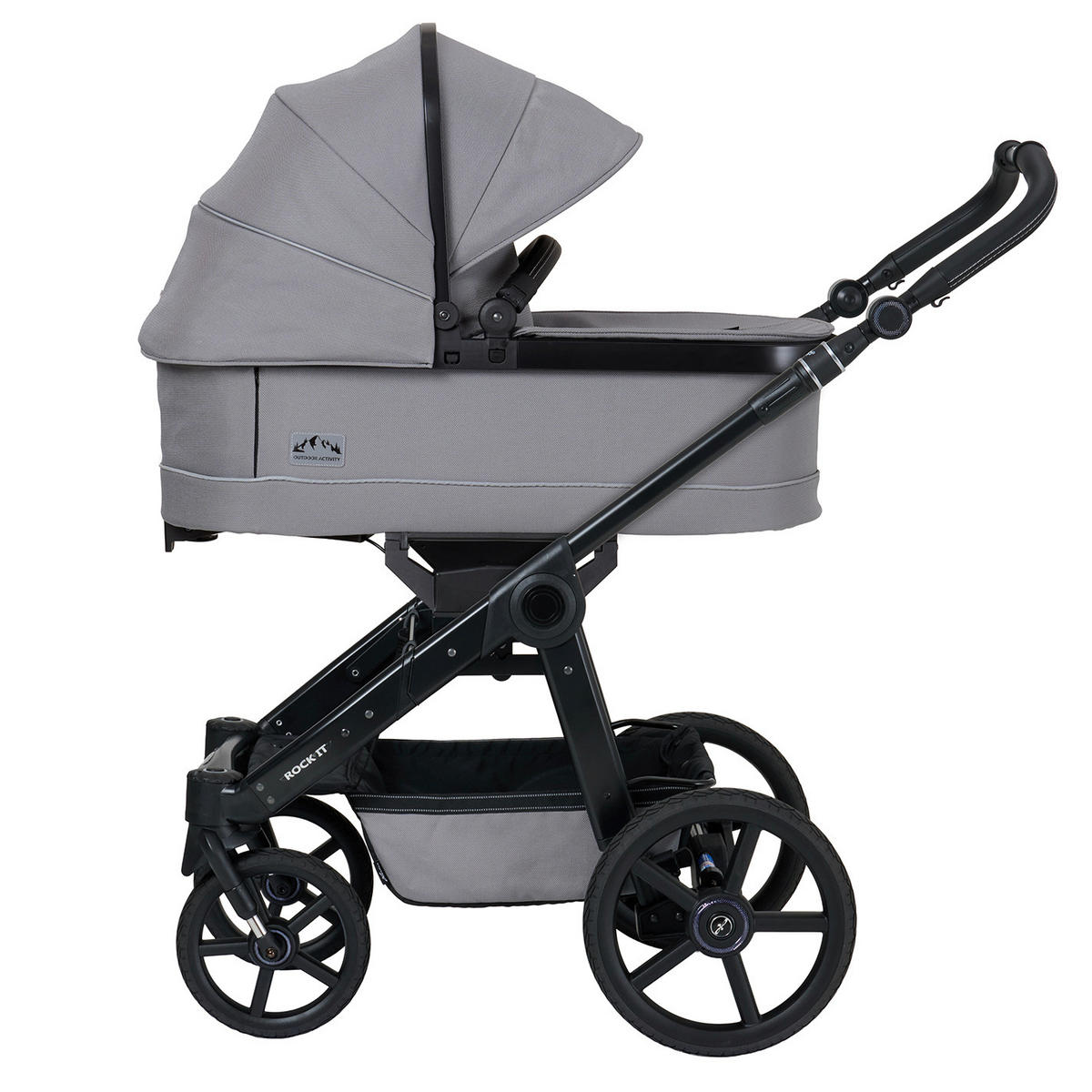 KINDERWAGENSET ROCK IT Outdoor  - Schwarz/Grau, Basics, Textil/Metall (102/58/120cm) - Hartan