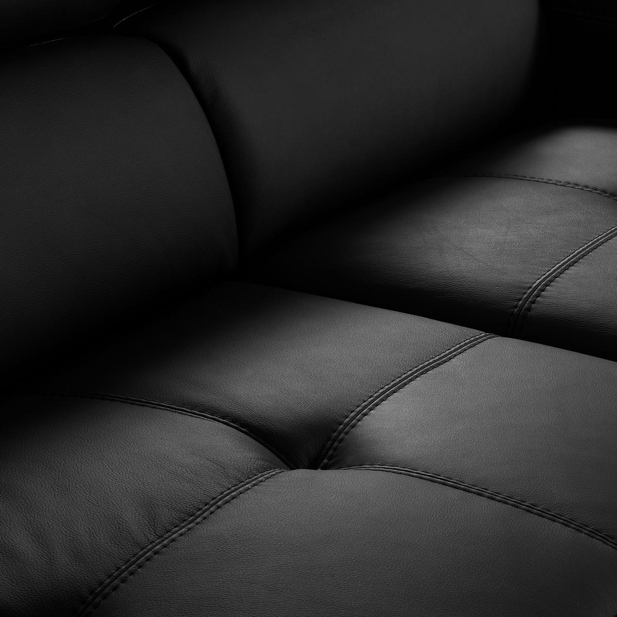 ECKSOFA  in Lederlook Echtleder Schwarz  - Schwarz, Design, Leder/Textil (247/173cm) - Livetastic