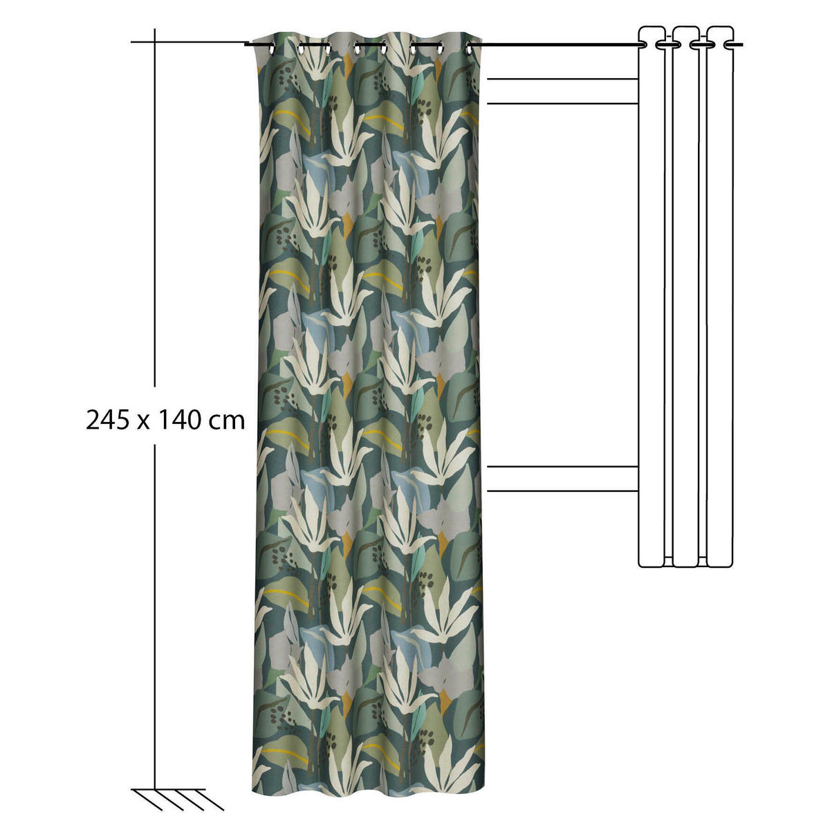 FERTIGVORHANG blickdicht  - Waldgrün, Basics, Textil (135/245cm)