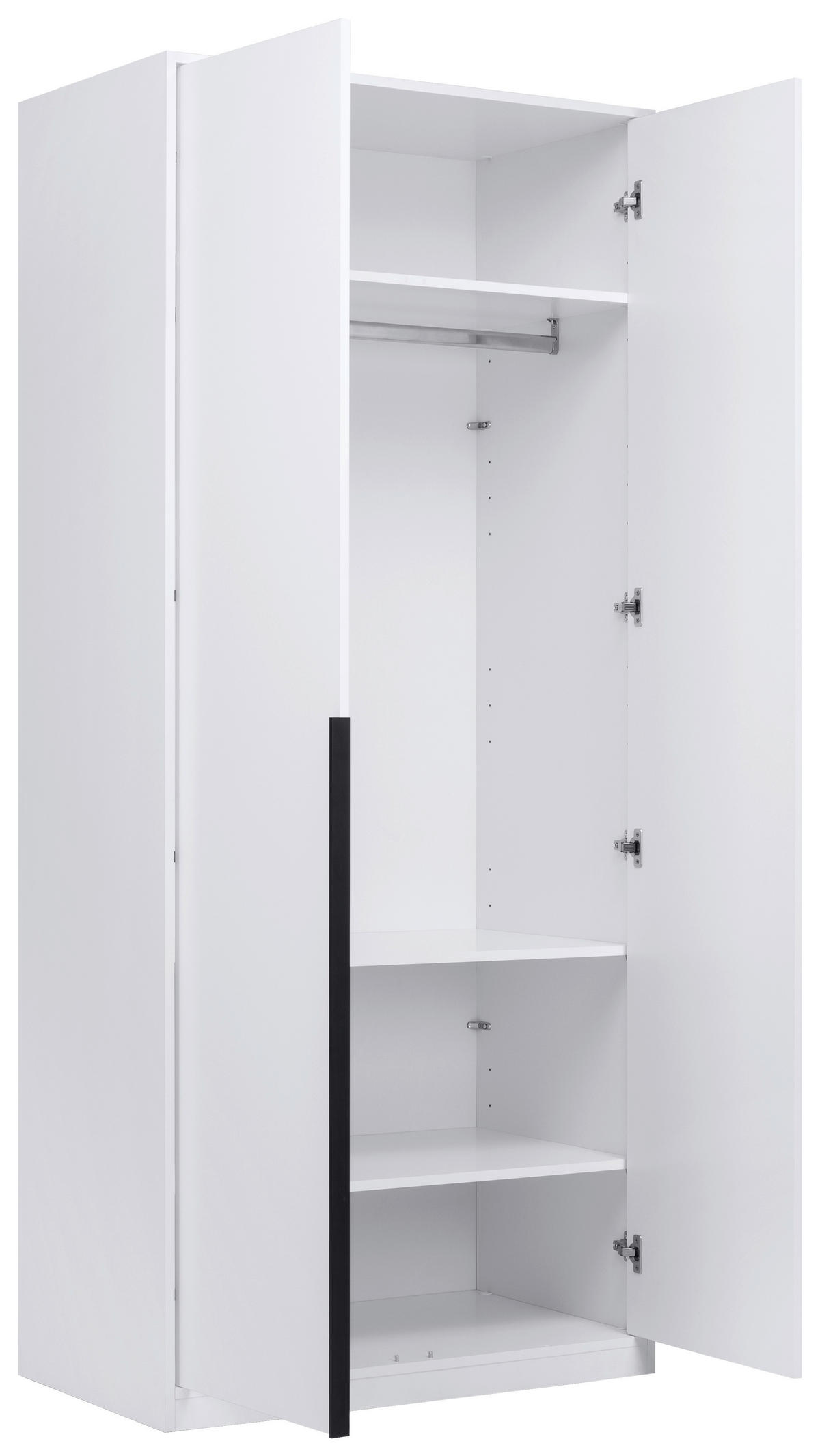 DREHTÜRENSCHRANK  in Weiß  - Schwarz/Weiß, MODERN, Holzwerkstoff/Metall (93/211/53cm) - MID.YOU