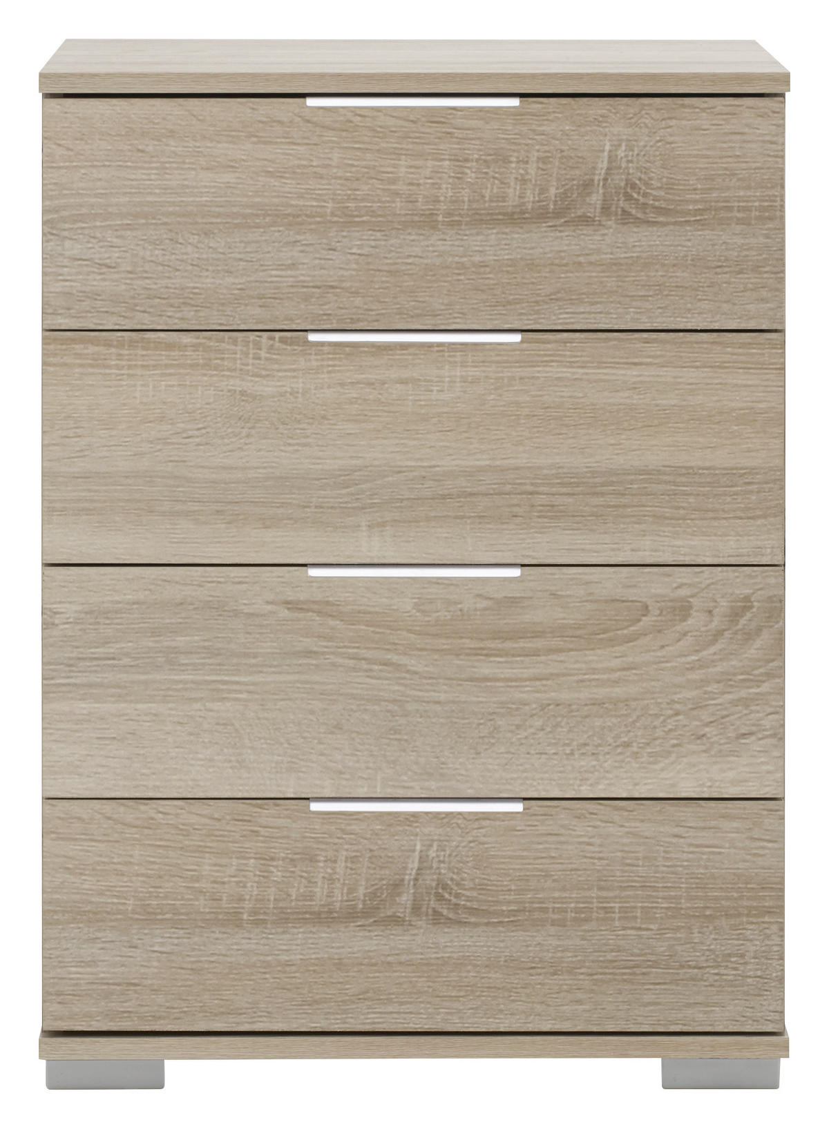 NOČNA OMARICA, barve hrasta  - barve kroma/barve hrasta, Design, kovina/umetna masa (52/74/38cm) - Carryhome