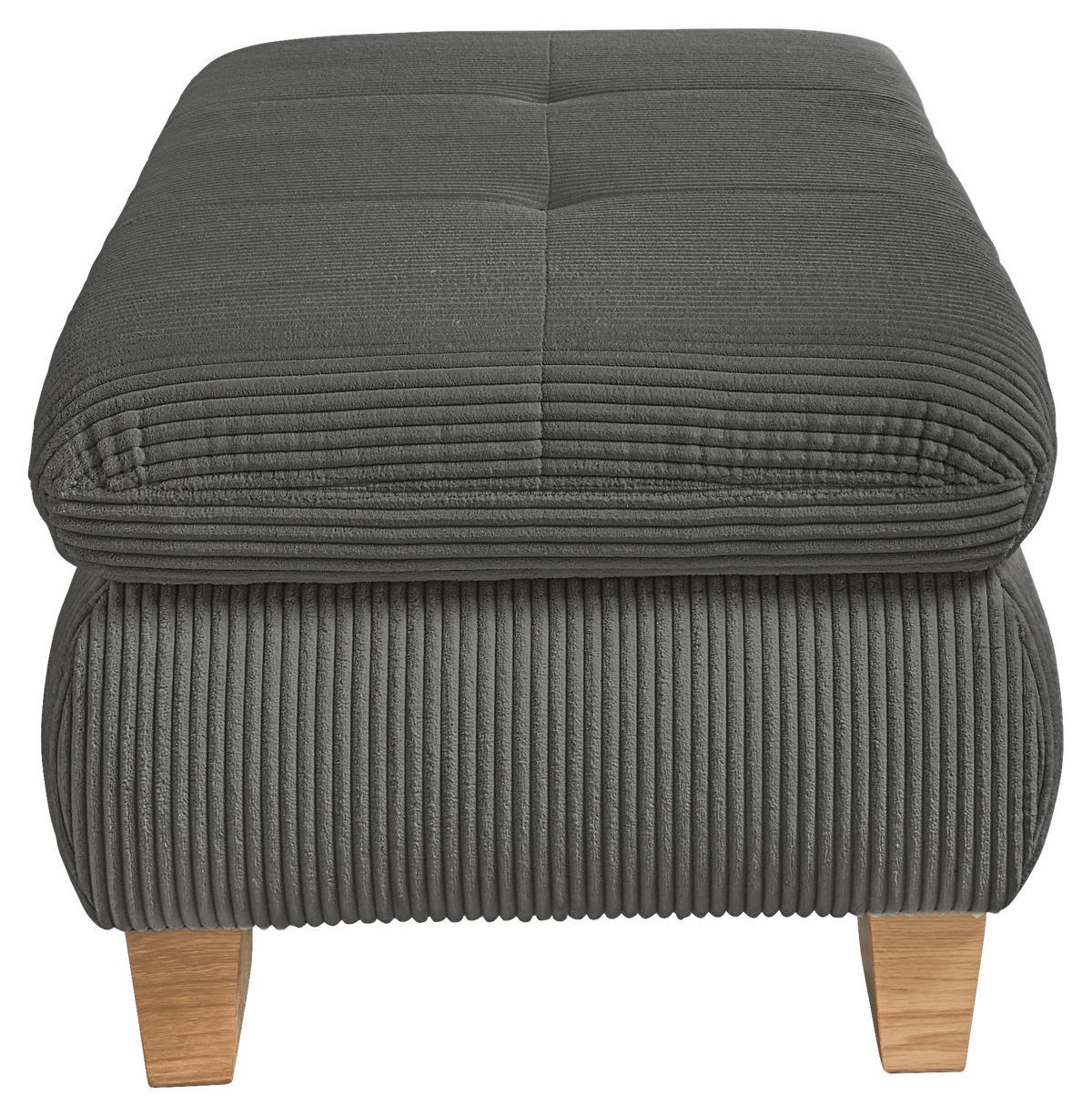 HOCKER Cord Anthrazit  - Eiche Bianco/Anthrazit, KONVENTIONELL, Holz/Textil (129/49/64cm) - SetOne by Musterring