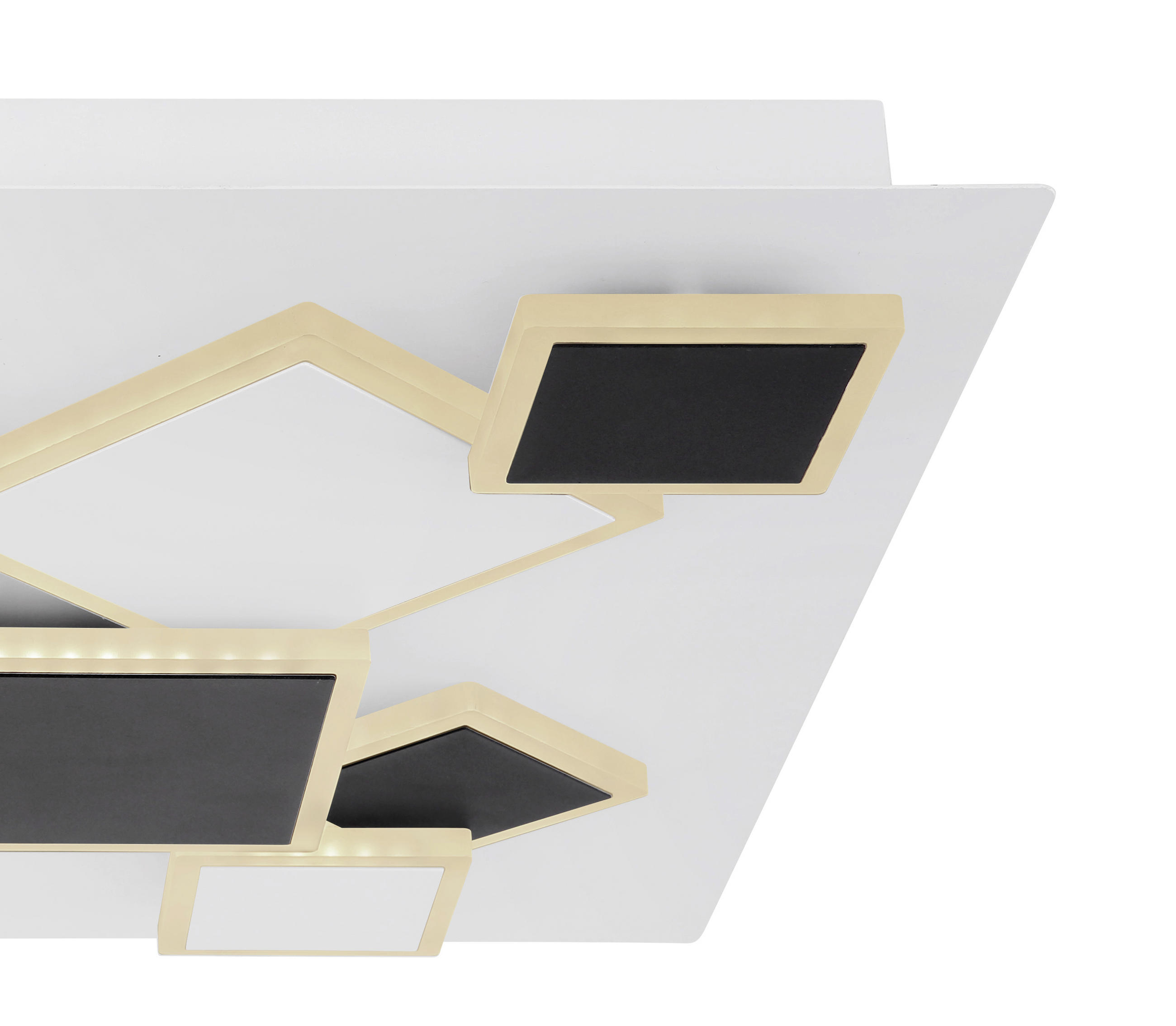 LED STROPNÉ SVIETIDLO, 50/50/6,5 cm - čierna/biela, Design, kov/plast (50/50/6,5cm) - Novel