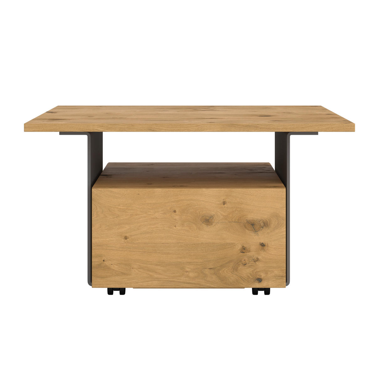 COUCHTISCH in Holz, Metall 80/80/43 cm  - Eichefarben/Anthrazit, Natur, Holz/Metall (80/80/43cm) - Voglauer
