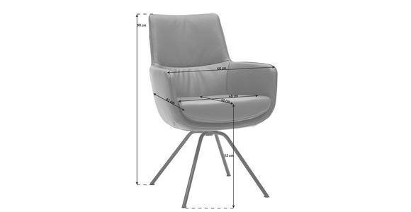 ARMLEHNSTUHL in Schwarz, Dunkelrot - Schwarz/Dunkelrot, Design, Leder/Metall (60/90/61cm) - Dieter Knoll