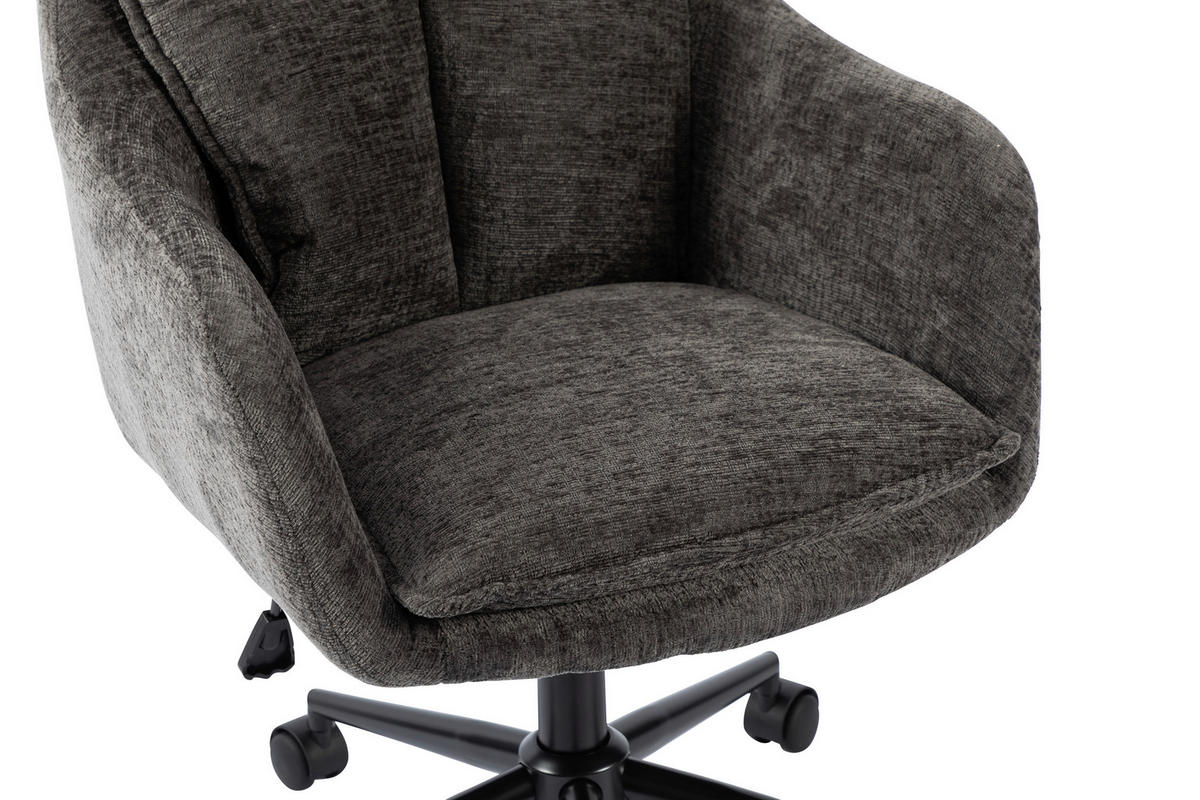 DREHSTUHL Webstoff Grau, Schwarz  - Schwarz/Grau, Modern, Kunststoff/Textil (58/85-93/58cm) - MID.YOU