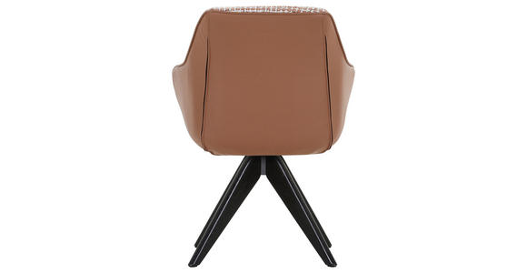 ARMLEHNSTUHL in Chenille, Lederlook - Terracotta/Schwarz, MODERN, Holz/Textil (60/83/65cm) - Novel