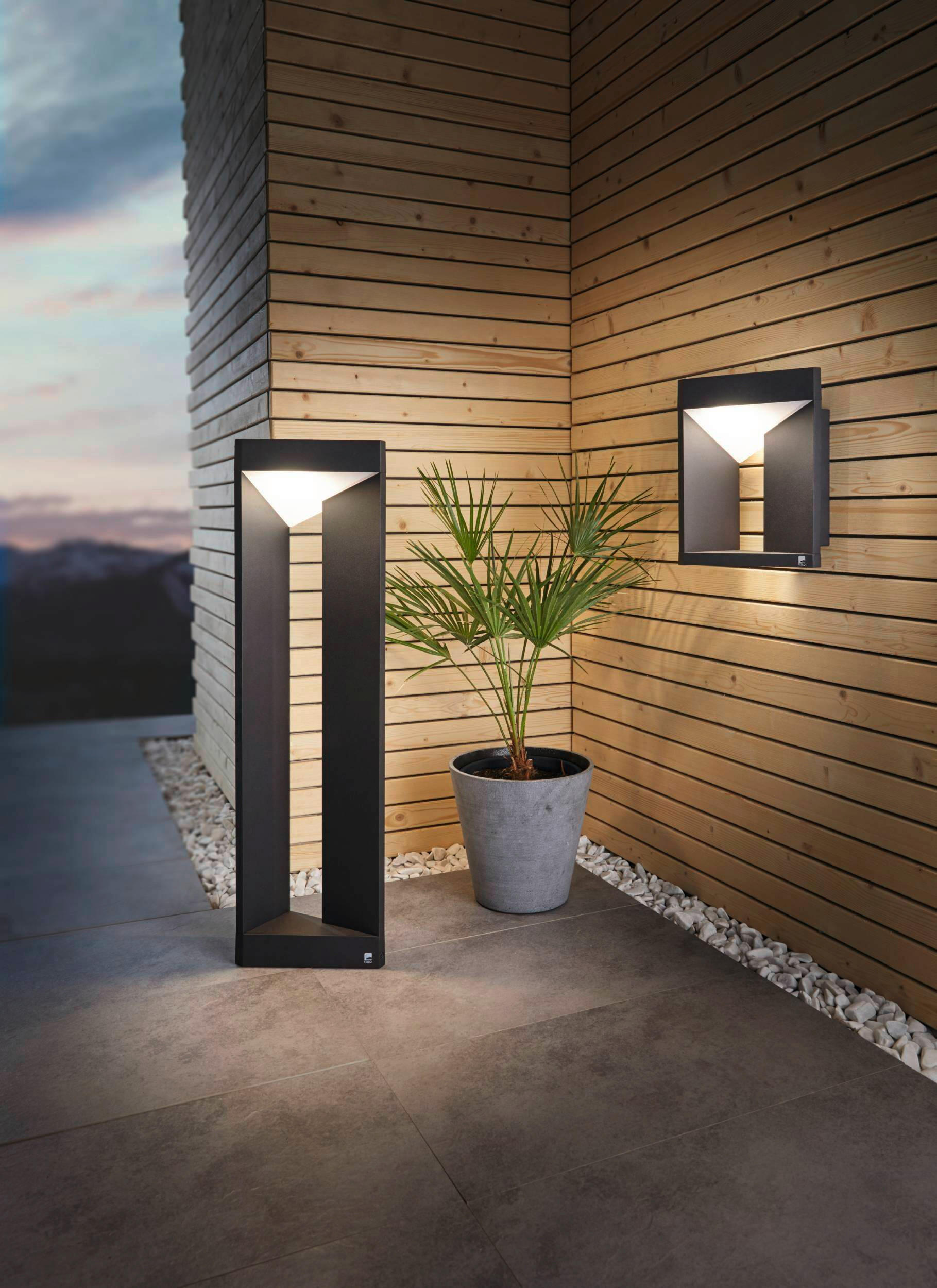 VÄGGLAMPA FÖR UTOMHUS - vit/svart, Design, metall/plast (29/20/13,5cm) - Eglo