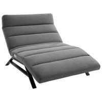 RELAXLIEGE in Feincord Grau  - Schwarz/Grau, Design, Textil/Metall (120/54-113/158-198cm) - Pure Home Lifestyle