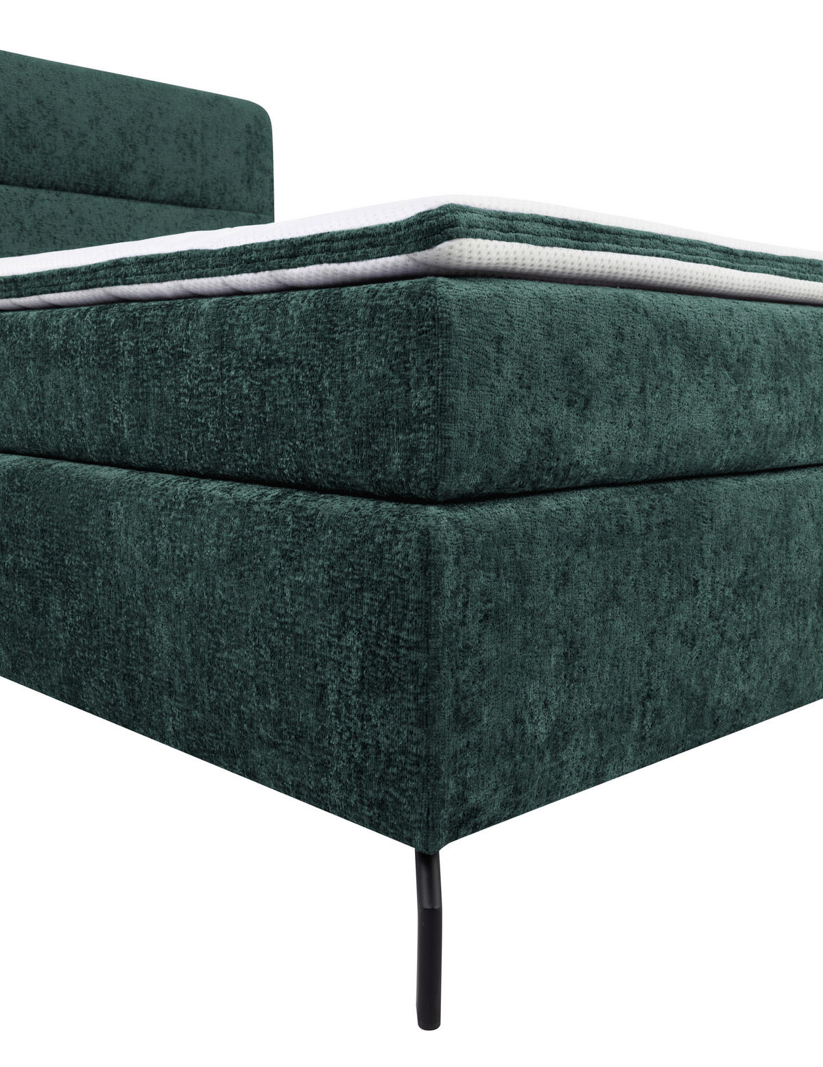 BOXSPRINGBETT 180/200 cm  in Dunkelgrün  - Dunkelgrün/Schwarz, Design, Textil/Metall (180/200cm) - Esposa