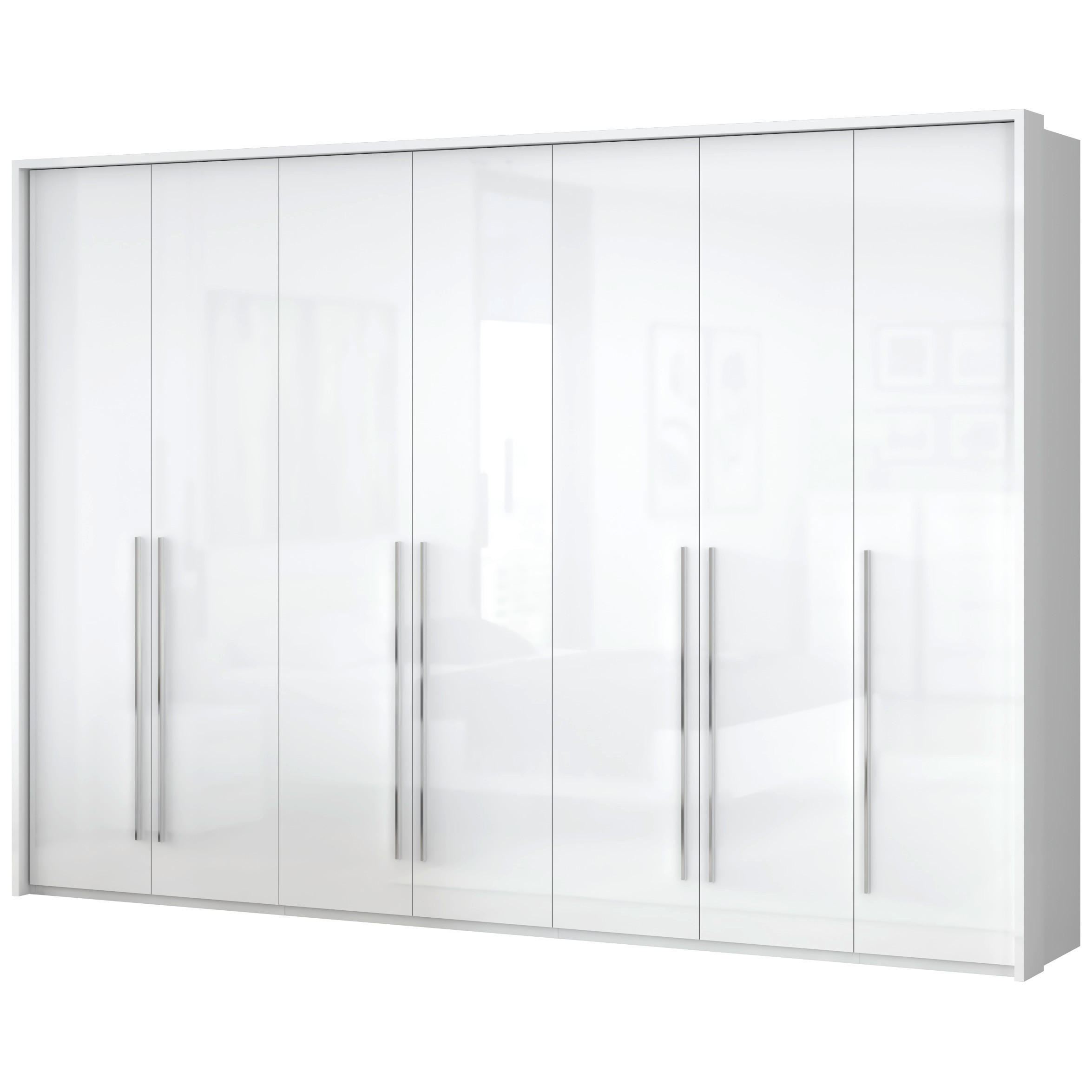 ORMAR SA KLASIČNIM VRATIMA bela, bela visoki sjaj  322/226/60 cm  - bela visoki sjaj/bela, Dizajnerski, pločasti materijal/plastika (322/226/60cm)