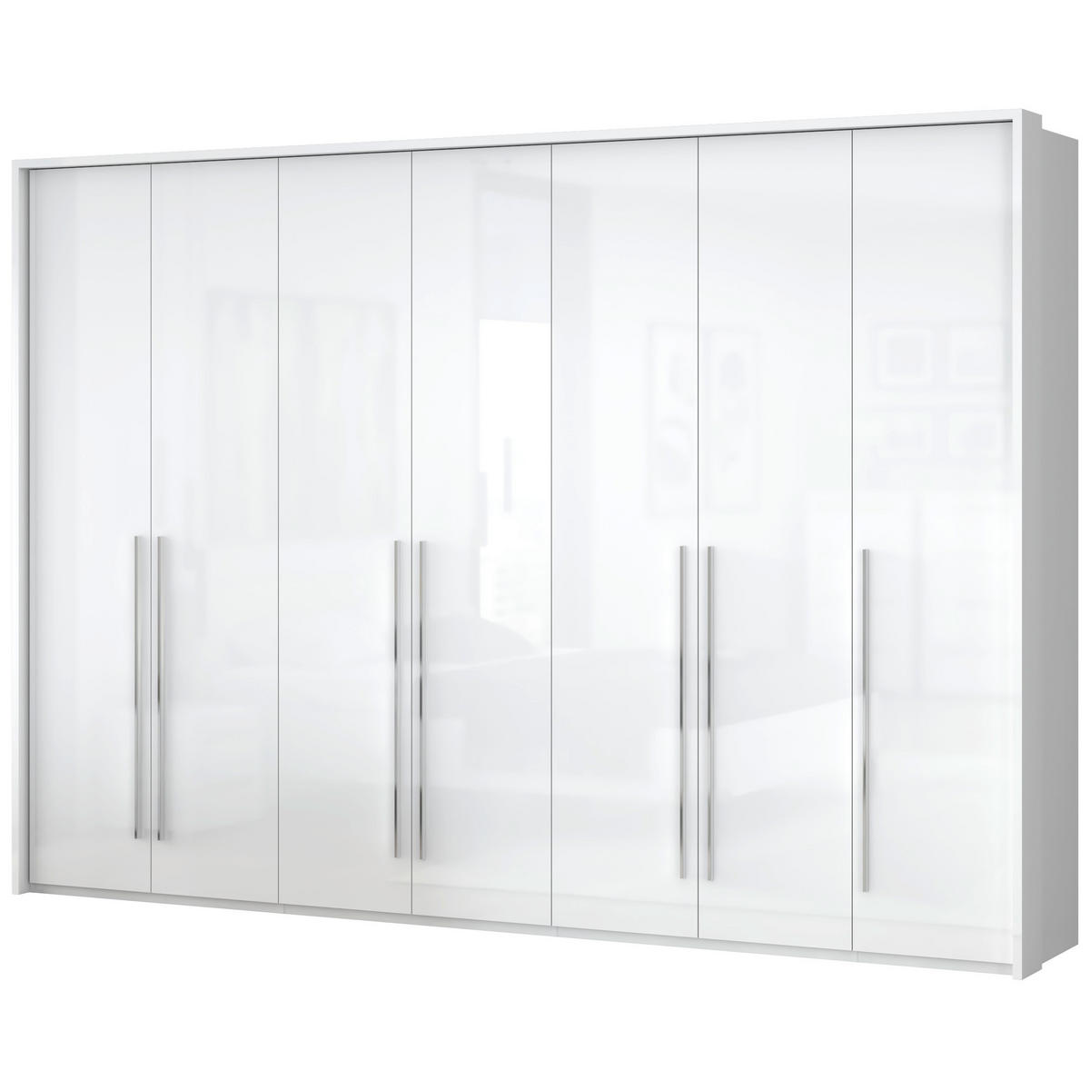 ORMAR SA KLASIČNIM VRATIMA bela, bela visoki sjaj  322/226/60 cm  - bela visoki sjaj/bela, Dizajnerski, pločasti materijal/plastika (322/226/60cm)