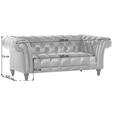 CHESTERFIELD-SOFA Currygelb Echtleder  - Currygelb/Dunkelbraun, LIFESTYLE, Leder/Holz (200/74/101cm) - Landscape