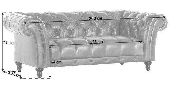 CHESTERFIELD-SOFA Currygelb Echtleder  - Currygelb/Dunkelbraun, LIFESTYLE, Leder/Holz (200/74/101cm) - Landscape