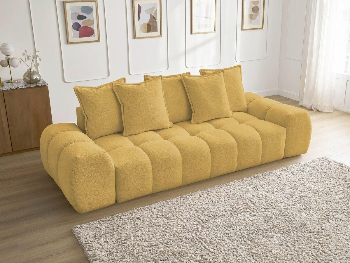 3-SITZER-SOFA EVEREST Flachgewebe Gelb  - Gelb/Schwarz, MODERN, Kunststoff/Textil (278/90/115cm)