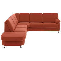 ECKSOFA Terracotta Flachgewebe  - Terracotta/Alufarben, KONVENTIONELL, Textil/Metall (287/269cm) - Beldomo System