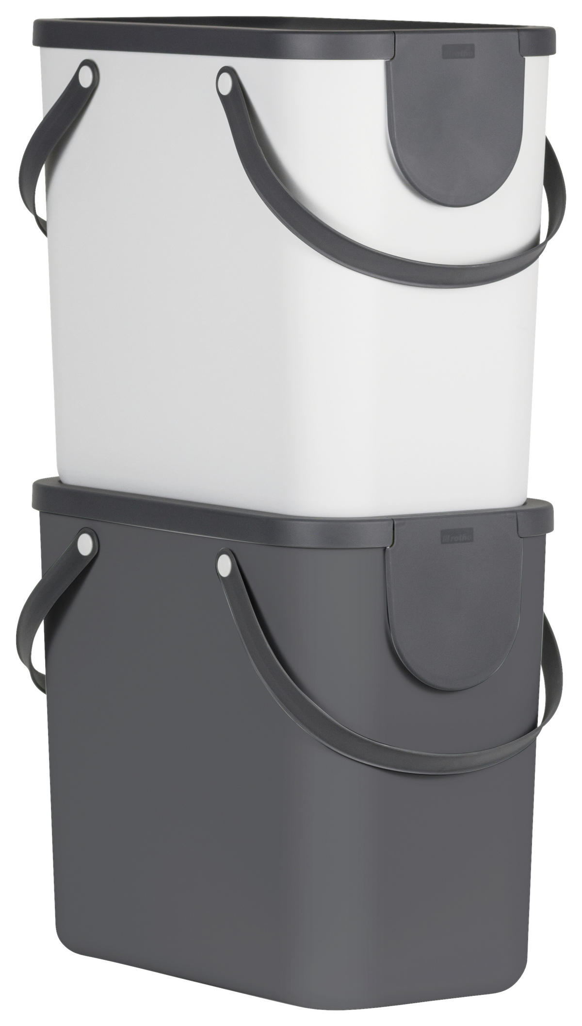 ABFALLSAMMLER 25 l  Kunststoff  - Weiß, Basics, Kunststoff (23,5/34/40cm) - Rotho