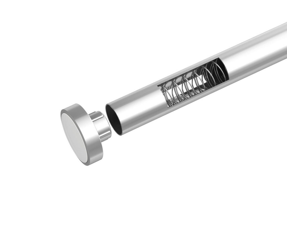 DUSCHSTANGE - Chromfarben/Silberfarben, KONVENTIONELL, Kunststoff/Metall (2,8/110-185cm) - Schöner Wohnen