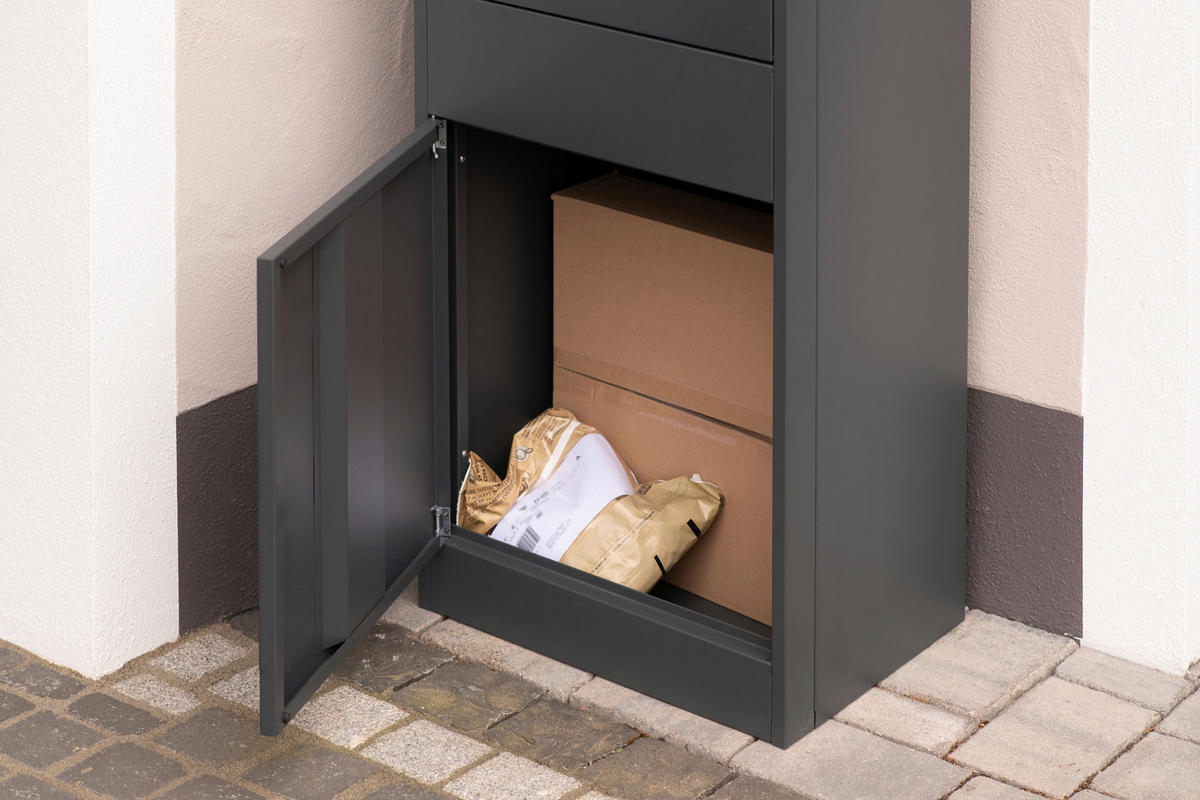 PAKETBOX  - Anthrazit, KONVENTIONELL, Metall (37/50/105cm)