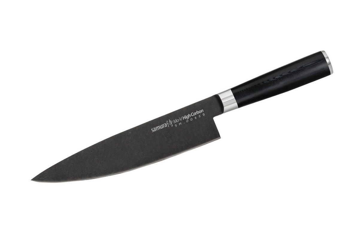 NOŽ ŠEFA KUHINJE  MO-V 34,5/5,1/2,8 cm           oplemenjeni čelik - crna, Basics, drvni materijal/metal (34,5/5,1/2,8cm) - Samura