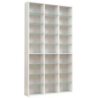 REGAL  102/181/23 cm Weiss  - Weiss, Design, Glas/Holzwerkstoff (102/181/23cm) - MID.YOU