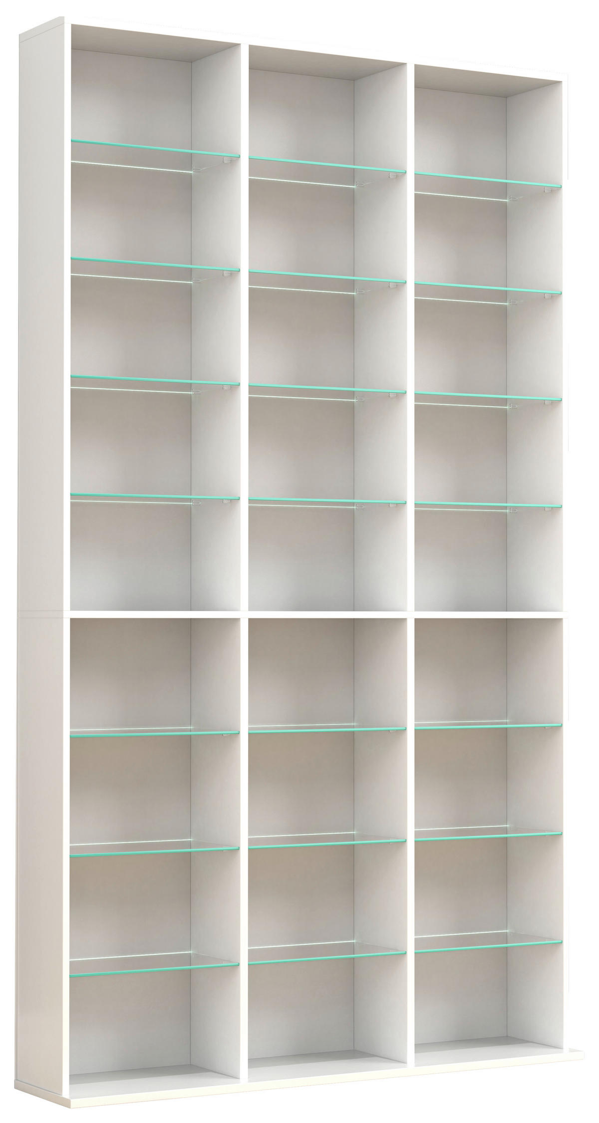 REGAL  102/181/23 cm Weiss  - Weiss, Design, Glas/Holzwerkstoff (102/181/23cm) - MID.YOU