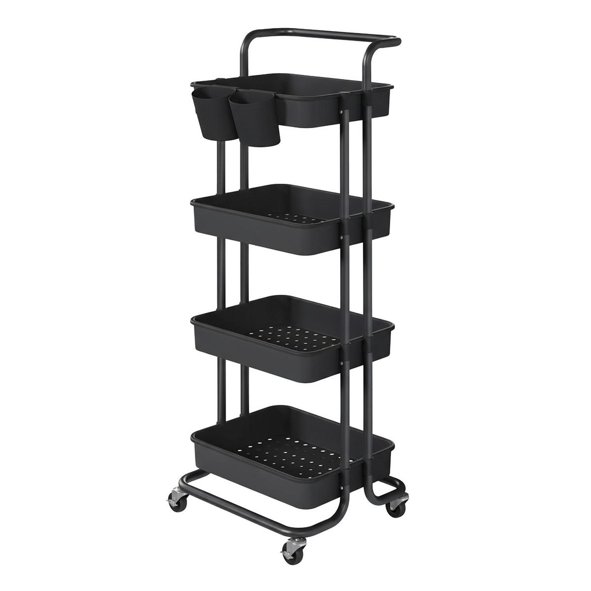 SERVIERWAGEN Schwarz  - Schwarz, Trend, Kunststoff/Metall (37,3/42,5/115cm) - Boxxx