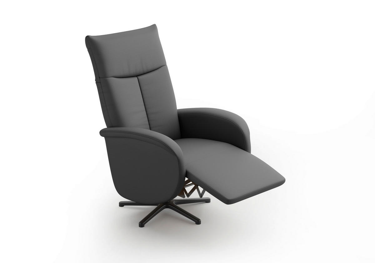 DREHSTUHL Anthrazit  - Anthrazit/Schwarz, MODERN, Leder/Metall (75/112/82cm) - Sit & More