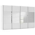 SCHWEBETÜRENSCHRANK 361/223/68 cm 4-türig Weiß  - Chromfarben/Weiß, Design, Glas/Holzwerkstoff (361/223/68cm) - Novel