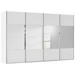 SCHWEBETÜRENSCHRANK  in Weiß  - Chromfarben/Weiß, Design, Glas/Holzwerkstoff (361/223/68cm) - Novel