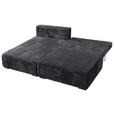 ECKSOFA Schwarz Cord  - Schwarz, MODERN, Holz/Textil (145/210cm) - Carryhome