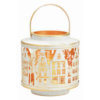 LATERNENHAUS  - Weiß, Basics, Metall (17,0/18,0/17,0cm) - X-Mas