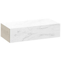 HÄNGEELEMENT in Weiss, Eichefarben   - Weiss/Eichefarben, Natur, Glas/Holz (96/24/42,6cm) - Voglauer