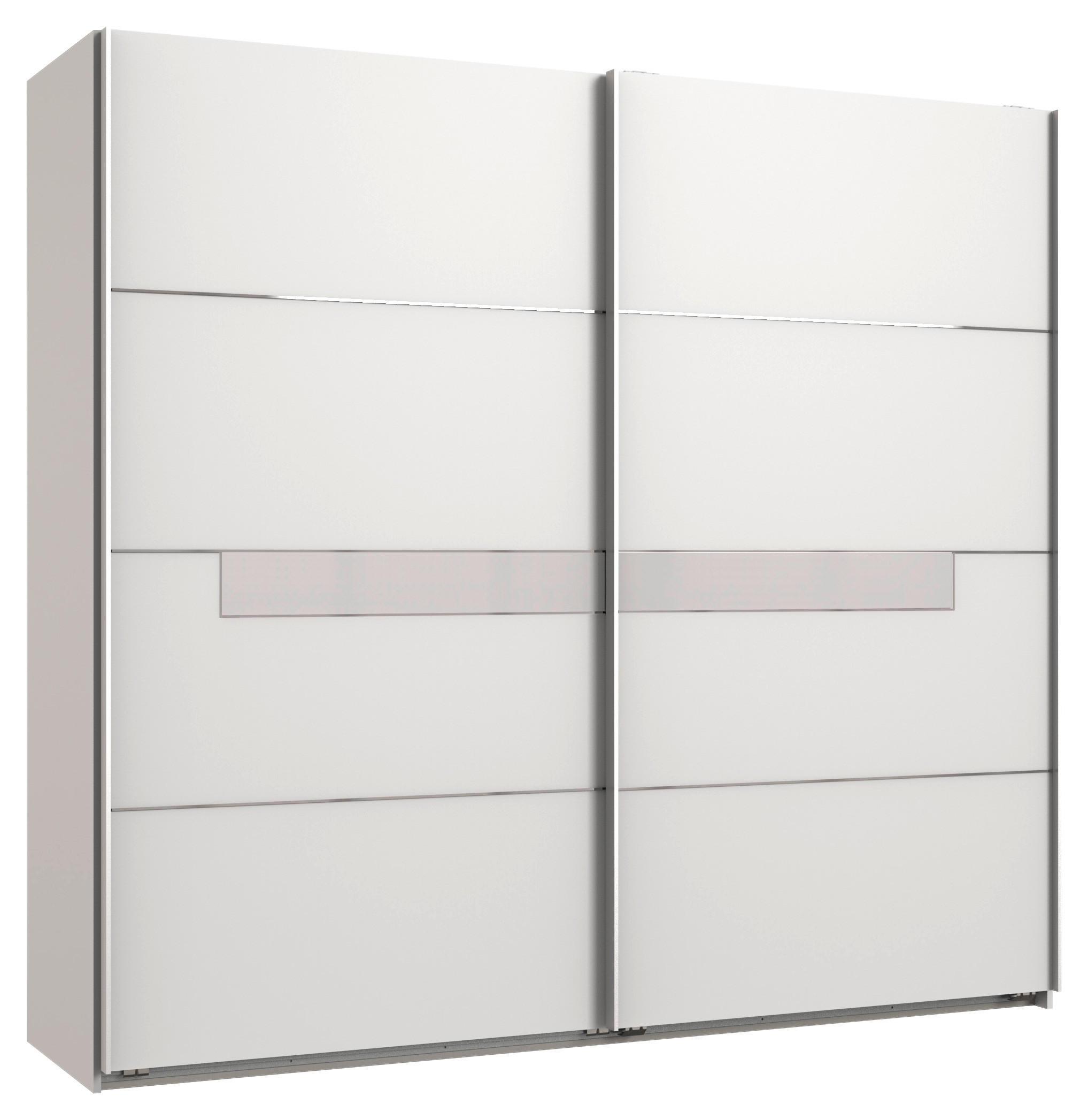 TOLÓAJTÓS SZEKRÉNY fehér  - ezüstszínű/fehér, Design, faalapú anyag/fém (270/210/65cm) - Ti'me