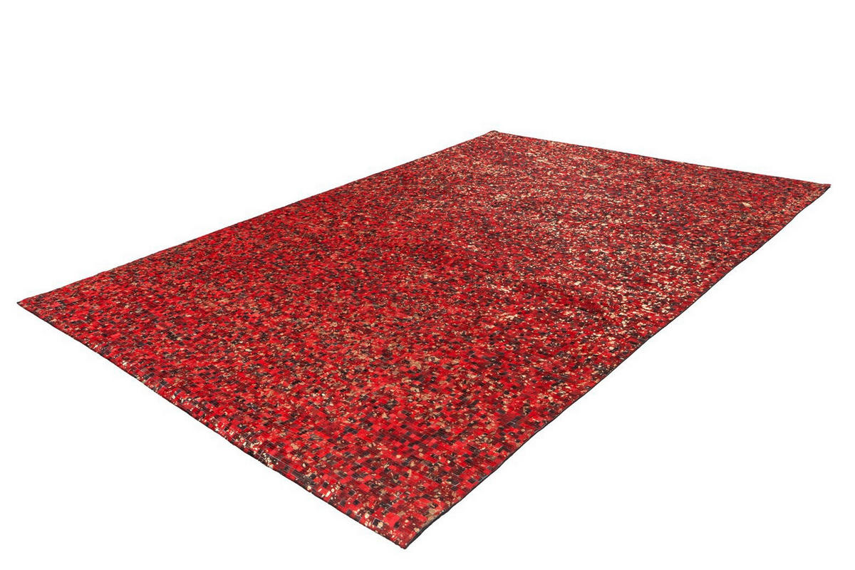 FLACHWEBETEPPICH 200/290 cm Rot, Goldfarben  - Rot/Goldfarben, Basics, Leder/Textil (200/290cm) - Novel