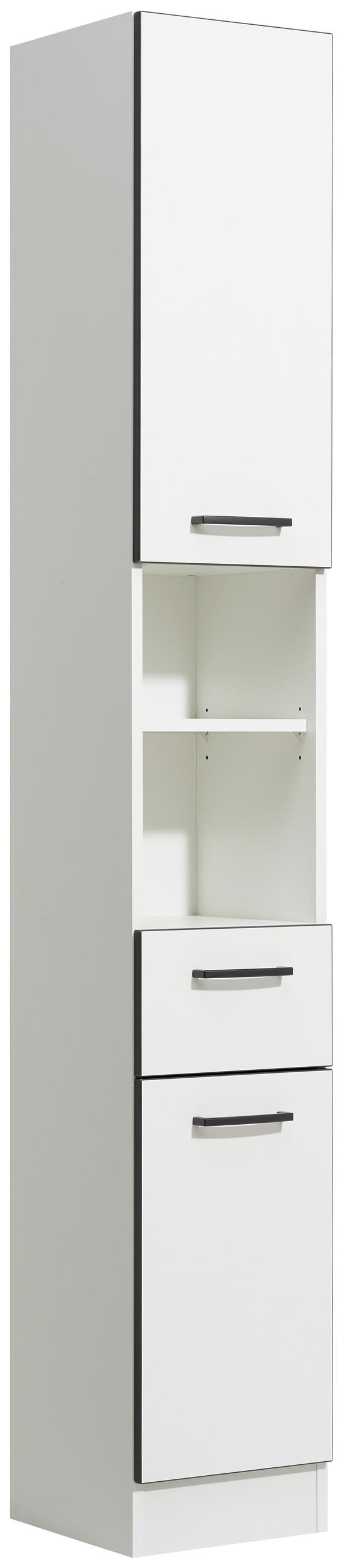 HOCHSCHRANK 30/195,5/33 cm  - Weiss/Anthrazit, Konventionell, Glas/Holzwerkstoff (30/195,5/33cm) - Xora