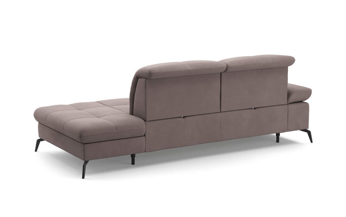 RÉCAMIERE in Flachgewebe Taupe  - Taupe/Schwarz, Konventionell, Textil/Metall (231/90/122cm) - Sit & More